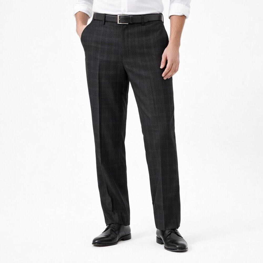 Banana Republic Italian Wool Classic Fit Dress Pants – Black/Grey Plaid – 32x30